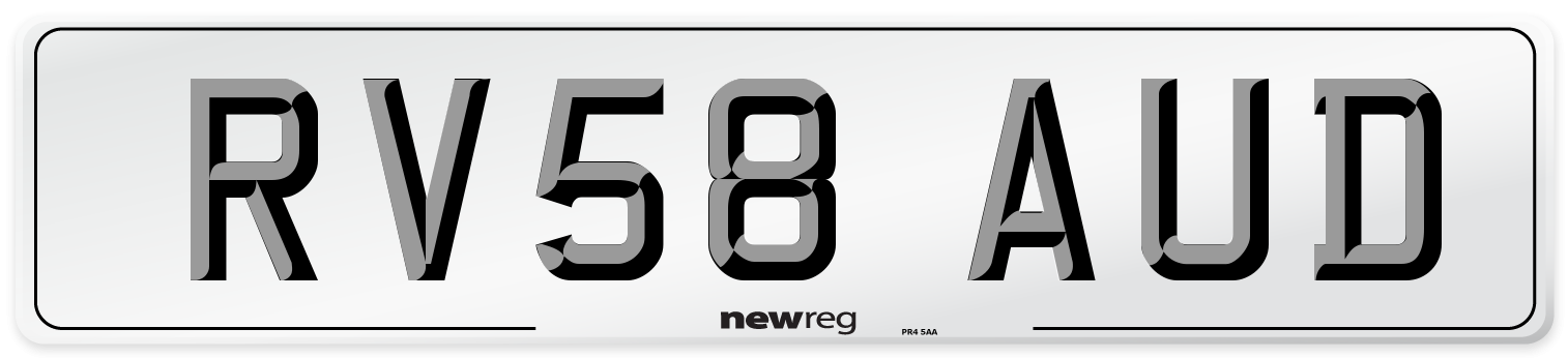 RV58 AUD Number Plate from New Reg